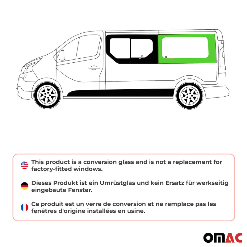 Finestrino laterale per Nissan Primastar 2001-2014 Nero Sinistro L2