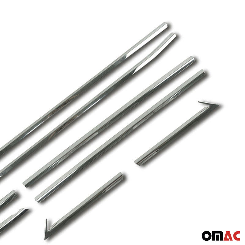 Listelli decorativi per finestrini per Opel Crossland X 2017-2025 in acciaio inox cromato 8 pezzi