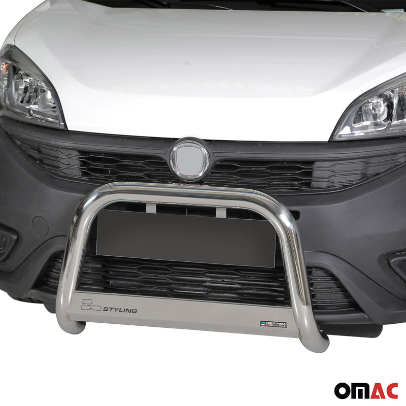Protezione anteriore per Fiat Doblo 2015-2022 ø63mm acciaio argento 
