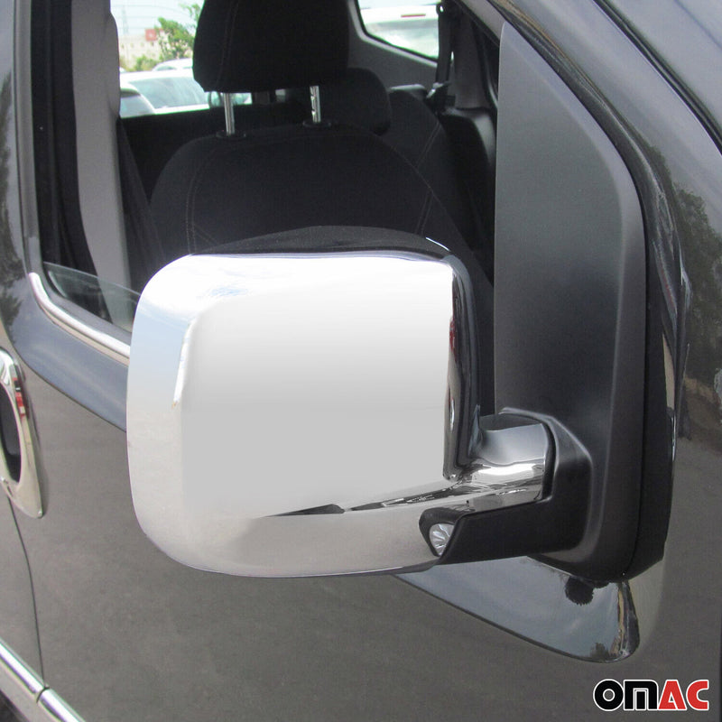 Calotte specchietti retrovisori per Fiat Fiorino 2008-2021 in acciaio inox argento 2 pezzi 