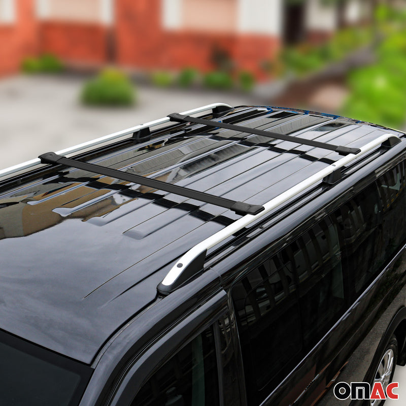 Portapacchi da tetto in alluminio nero per VW Multivan T7 2022-2025, 2 pezzi