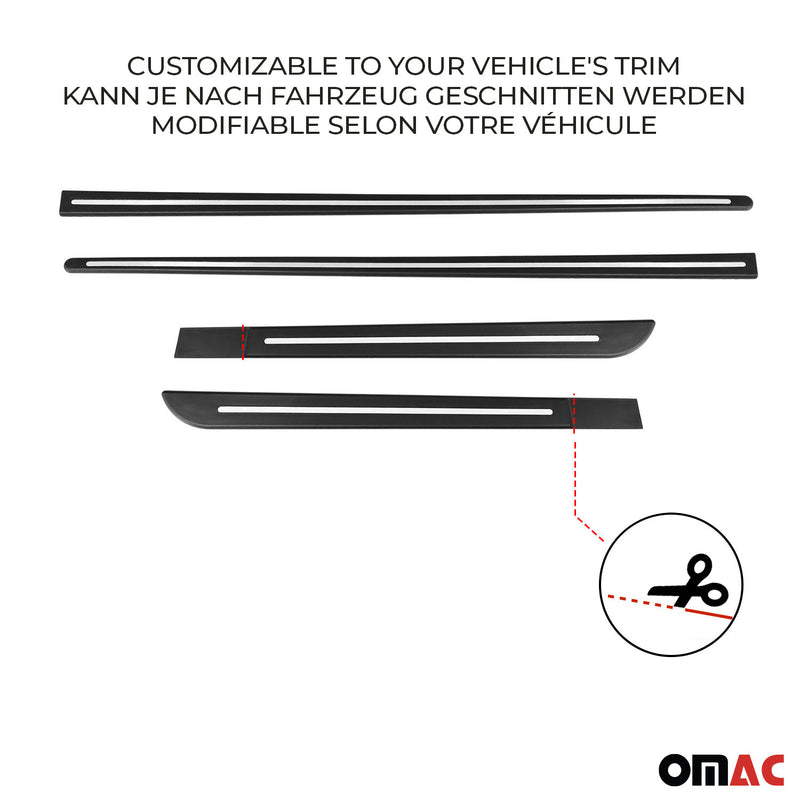Striscia laterale per porta, strisce di protezione per porta per Citroen C4 ABS Cromo Nero 4x 
