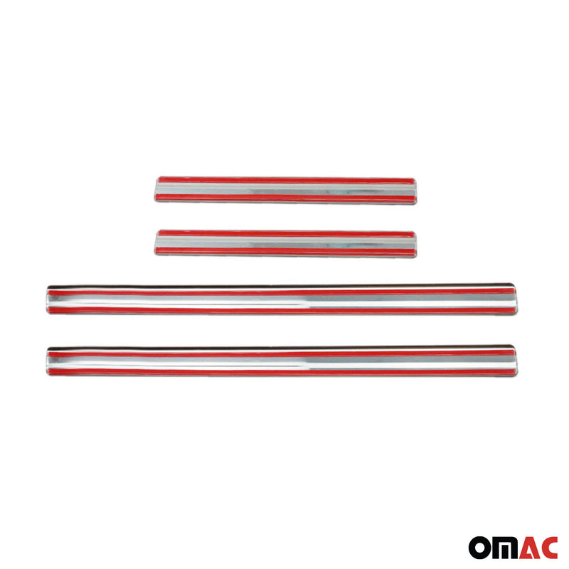 Soglie porte per Nissan Navara 2005-2015 in acciaio inox argento 4 pezzi
