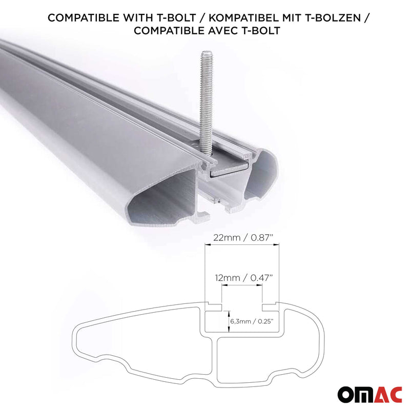 Portapacchi da tetto per Audi Q3 8U 2011-2018 ABE portapacchi base in alluminio argento