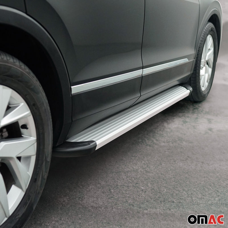 Minigonne laterali pedane per Ford Ranger Double Cab 2012-2022 Alu Silver