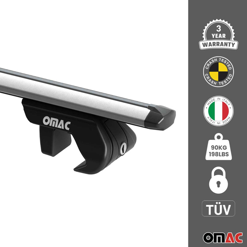 Dachreling + Dachträger Satz für VW Touareg 7L 2002-2010 Alu Grau