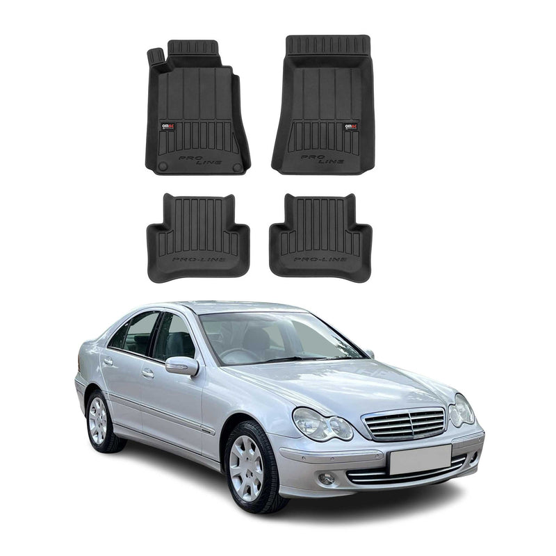 2000-2007 Mercedes C Klasse W203 Fußmatten TPE Schwarz 4 tlg