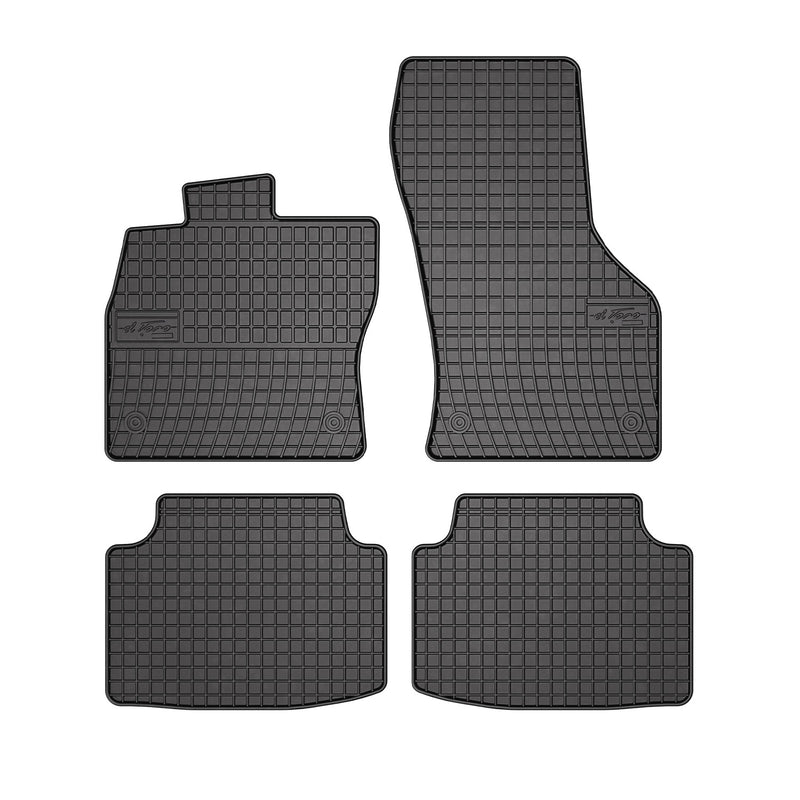 Tappetini in gomma neri per VW Passat B8 2014-2025, 4 pezzi.