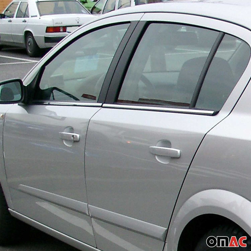 Listelli decorativi per finestrini Opel Astra H 2009-2013 in acciaio inox cromato, 4 pezzi