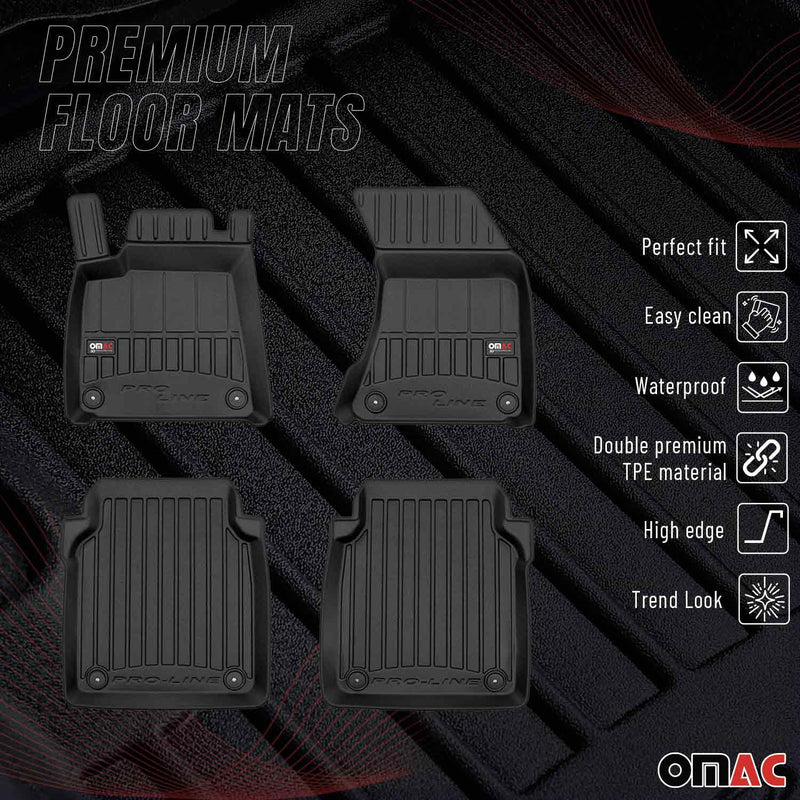 Tappetini Audi A8 lunghi D4 2009-2018 in TPE nero, 4 pezzi