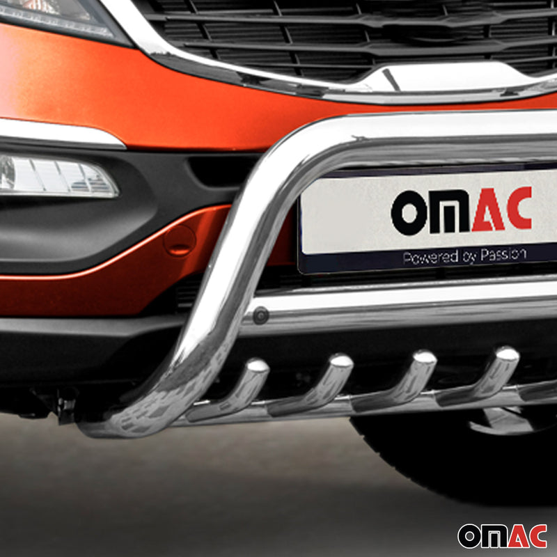 Protezione anteriore per Kia Sportage 2010-2015 con bull bar ABE argento