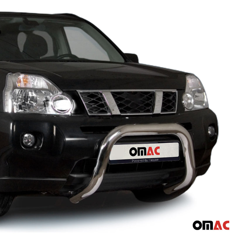 Protezione anteriore per Nissan X-Trail 2010-2014 con ABE acciaio argento 