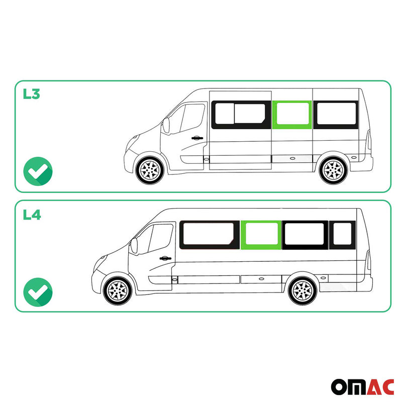 Finestrino laterale per Opel Movano 2010-2025 Senza porta scorrevole Sinistro L3 L4