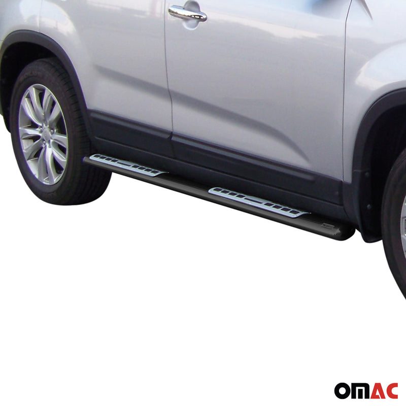 Minigonne laterali in acciaio inossidabile per Kia Sorento 2009-2012 Nero