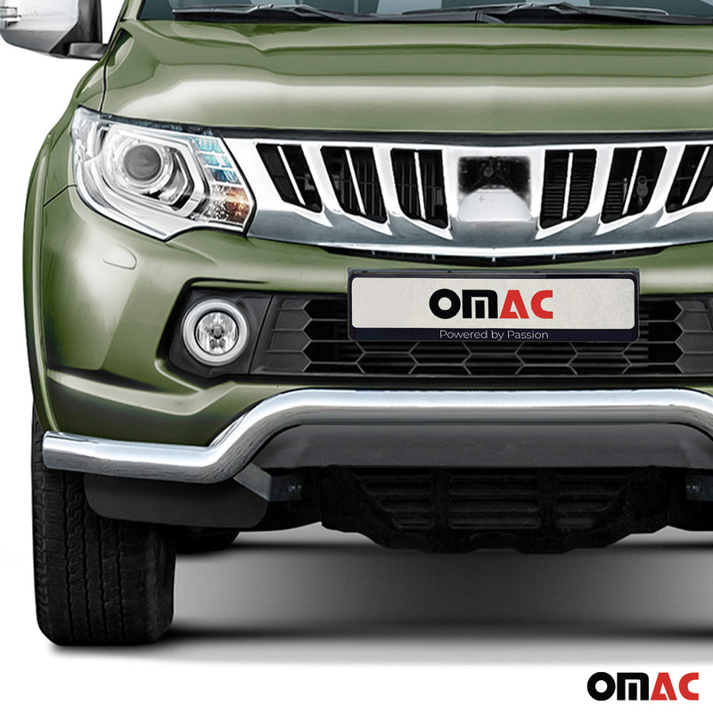 Protezione anteriore per Mitsubishi L200 2015-2022 Argento con ABE Acciaio 