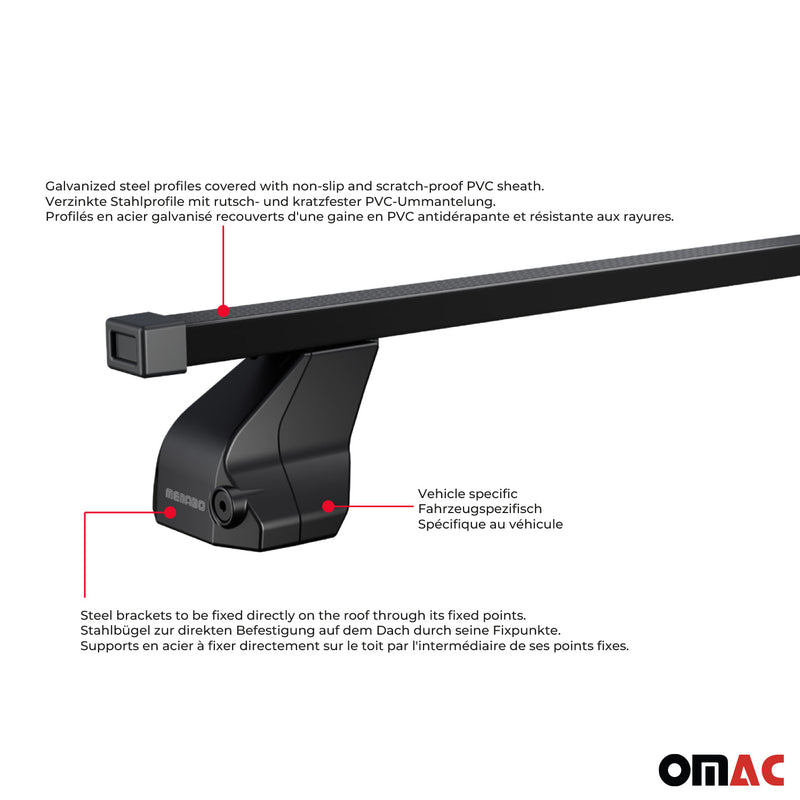 Portapacchi in acciaio Menabo per Mercedes CLS C219 2004-11 Nero