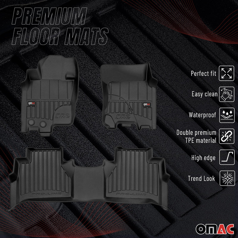 Tappetini Nissan Navara 2014-2025 in TPE nero, 3 pezzi