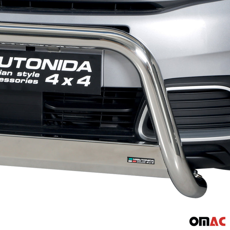 Barra di protezione anteriore per Citroen C5 Aircross 2018-2022 ø63mm acciaio argento