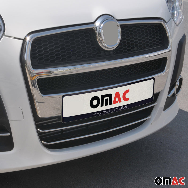 Strisce griglia radiatore per Fiat Doblo 2010-2014 acciaio inox argento 2 pezzi 