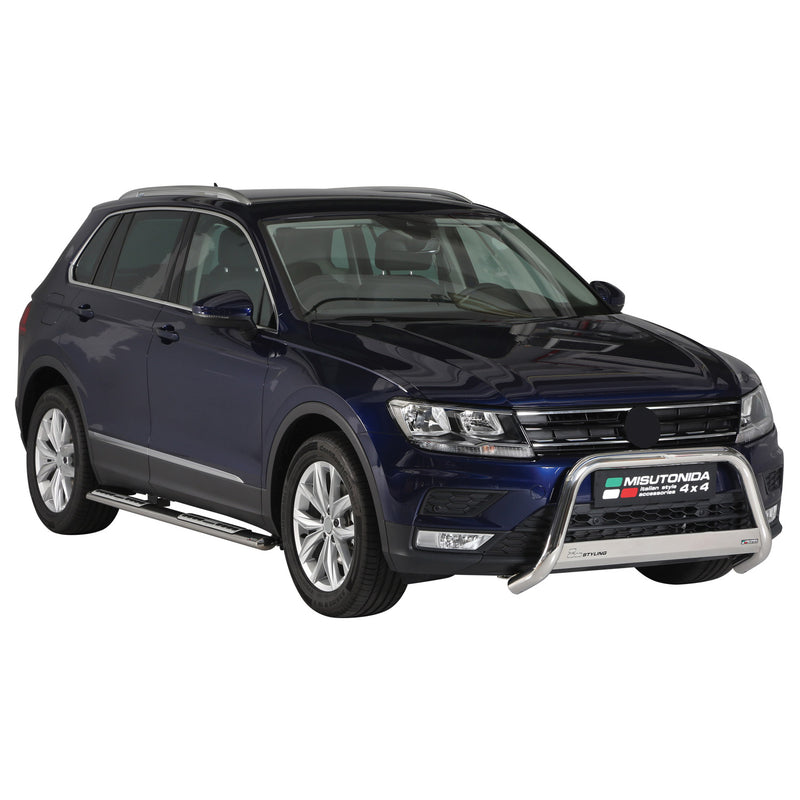 Minigonne laterali in acciaio inox per VW Tiguan Allspace 2017-2021 Argento