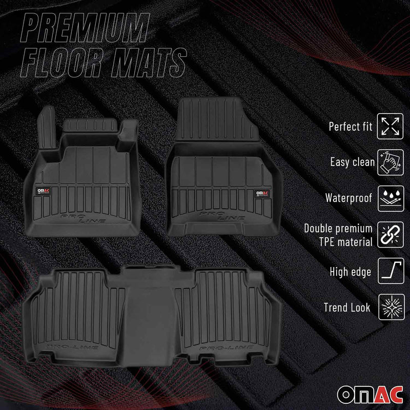 Tappetini Renault Kangoo 2007-2021 in TPE Nero, 3 pezzi