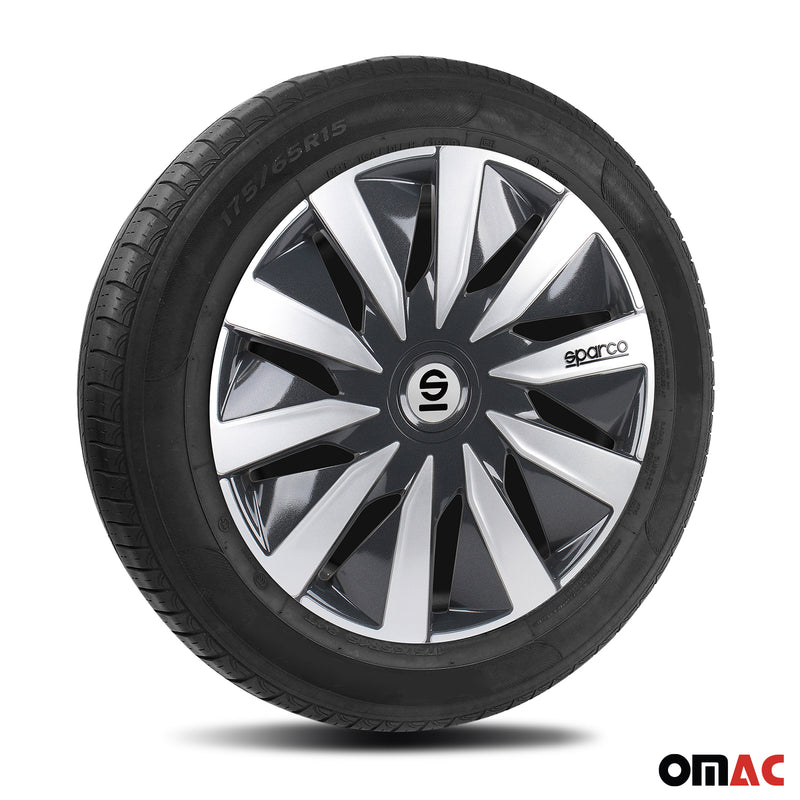 Coprimozzi Sparco 15 pollici Lazio grigio argento 4x