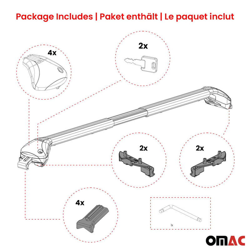 Barre portatutto da tetto per BMW Serie 5 Touring G31 2017-2025 alluminio argento 2 pezzi ABE