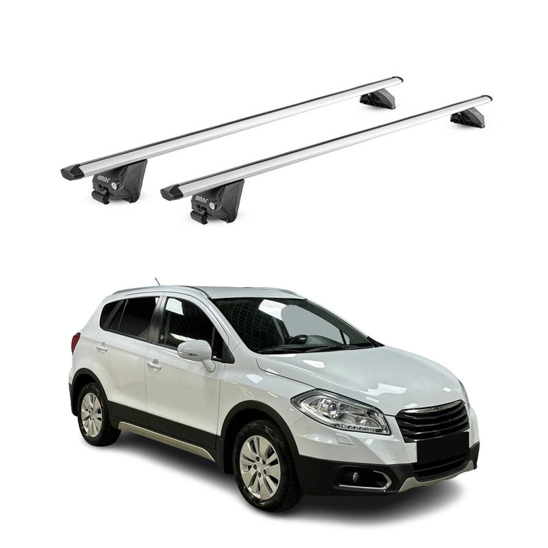 Portapacchi da tetto per Suzuki SX4 S-Cross JY 2014-2022 alluminio argento 2x ABE