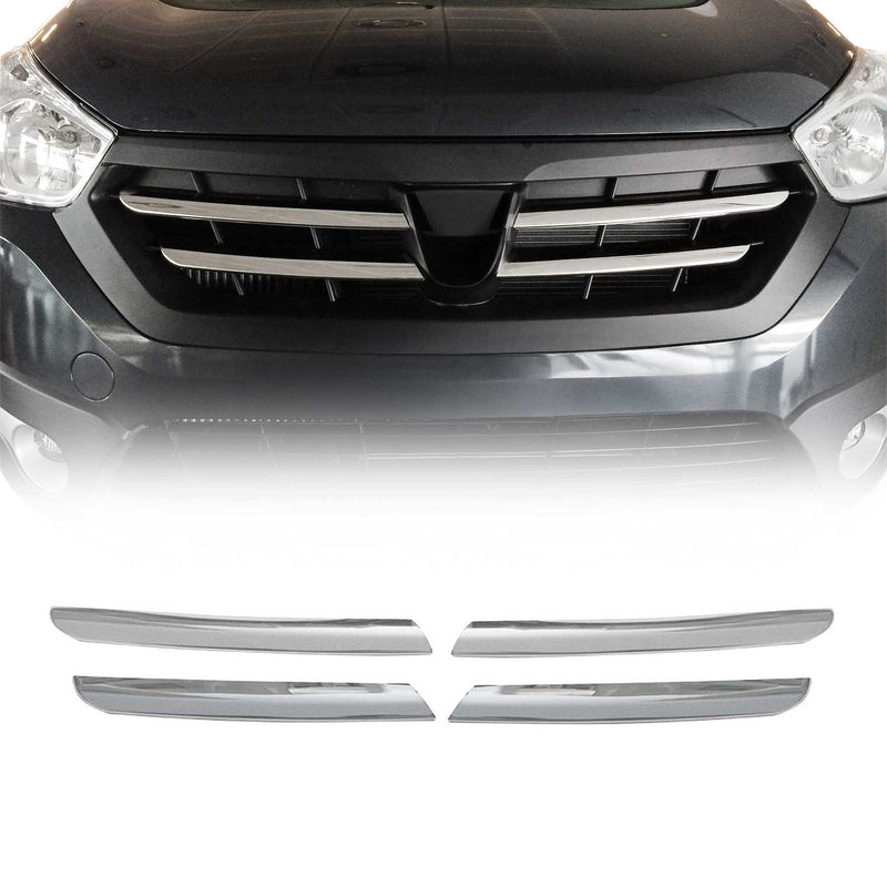 Strisce griglia radiatore per Dacia Lodgy Stepway dal 2012 Cromo Argento 4x 