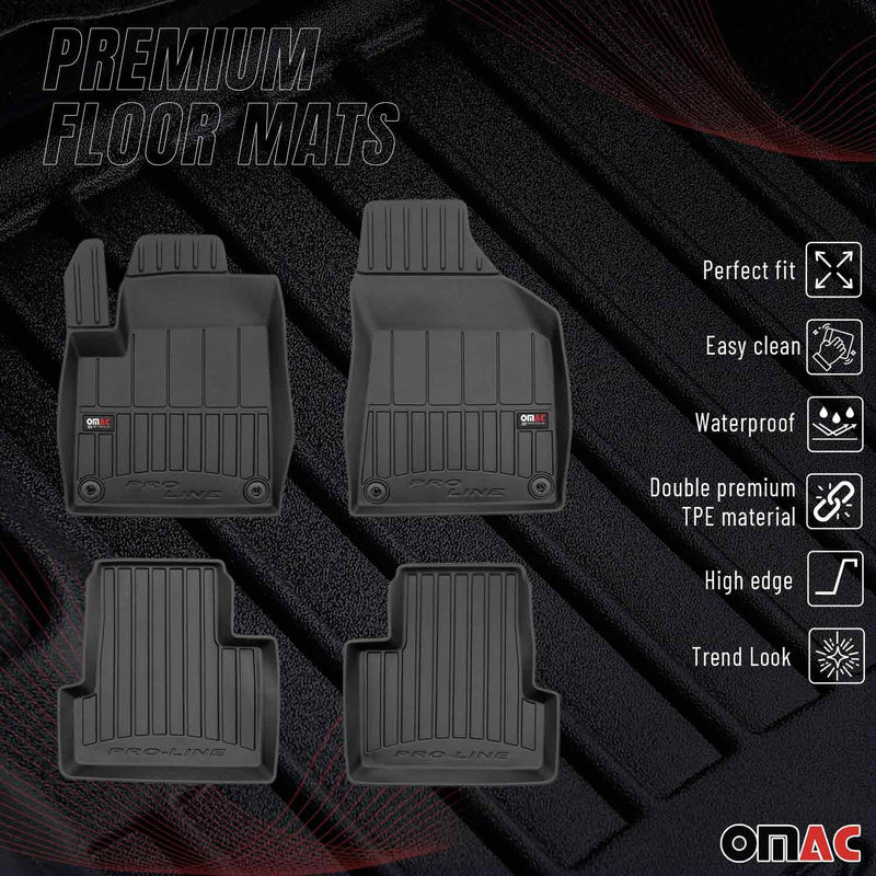 Tappetini Jeep Cherokee 2014-2024 in TPE nero, 4 pezzi