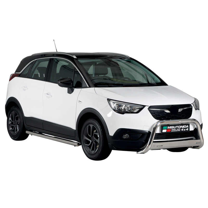 Barra di protezione anteriore per Opel Crossland X 2017-2025 ø63mm acciaio argento 