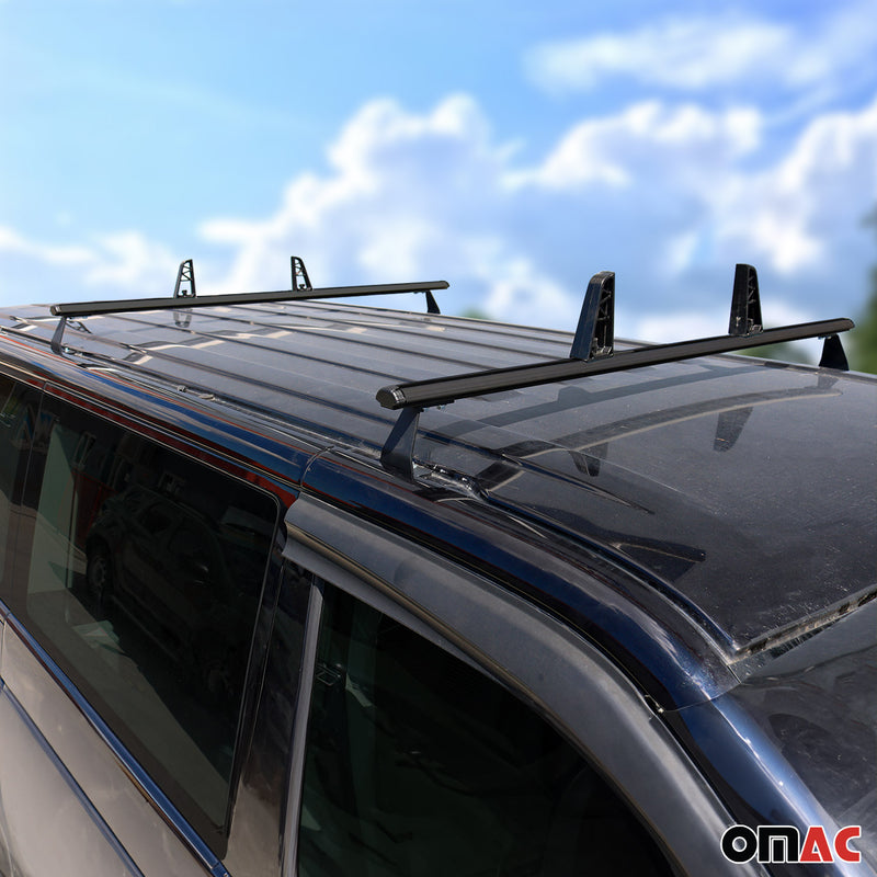Set 2 barre portatutto + portascala per VW T7 Multivan 2021-2024 Nero