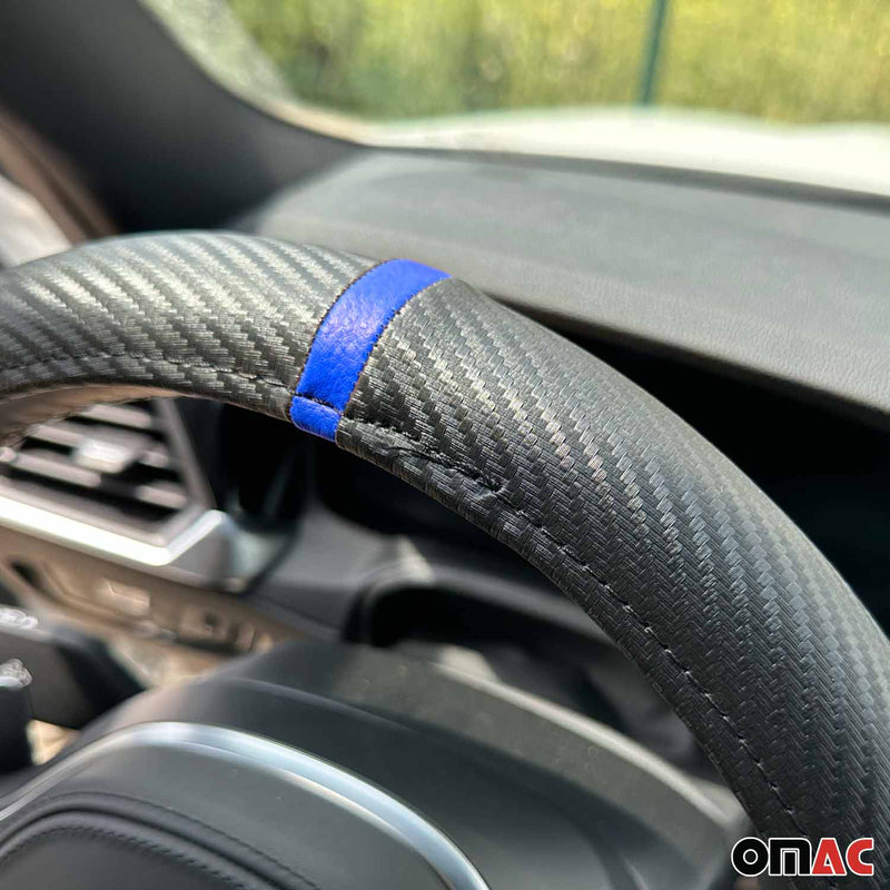 Coprivolante, protezione per volante, coprivolante, strisce blu nere, Ø 38-40 cm