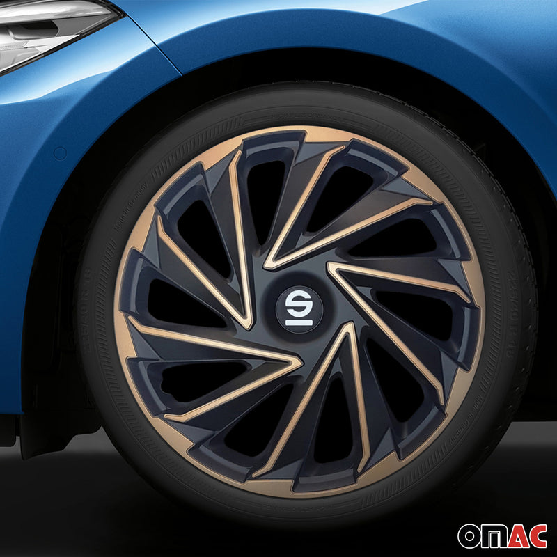 Coprimozzi Sparco 15 pollici Varese Oro Nero 4 pezzi
