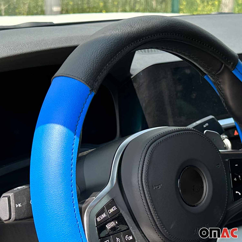 Coprivolante, protezione per volante, coprivolante blu-nero Ø 38-40 cm