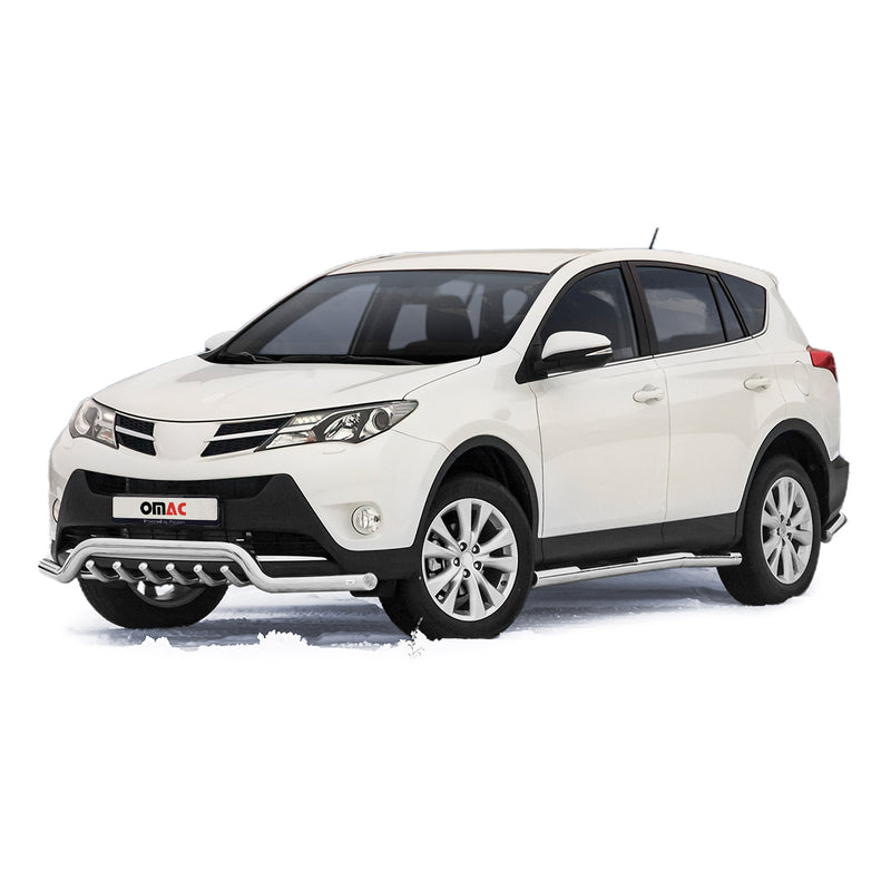 Barra di protezione anteriore per Toyota RAV4 2013-2015 con ABE in acciaio argento 