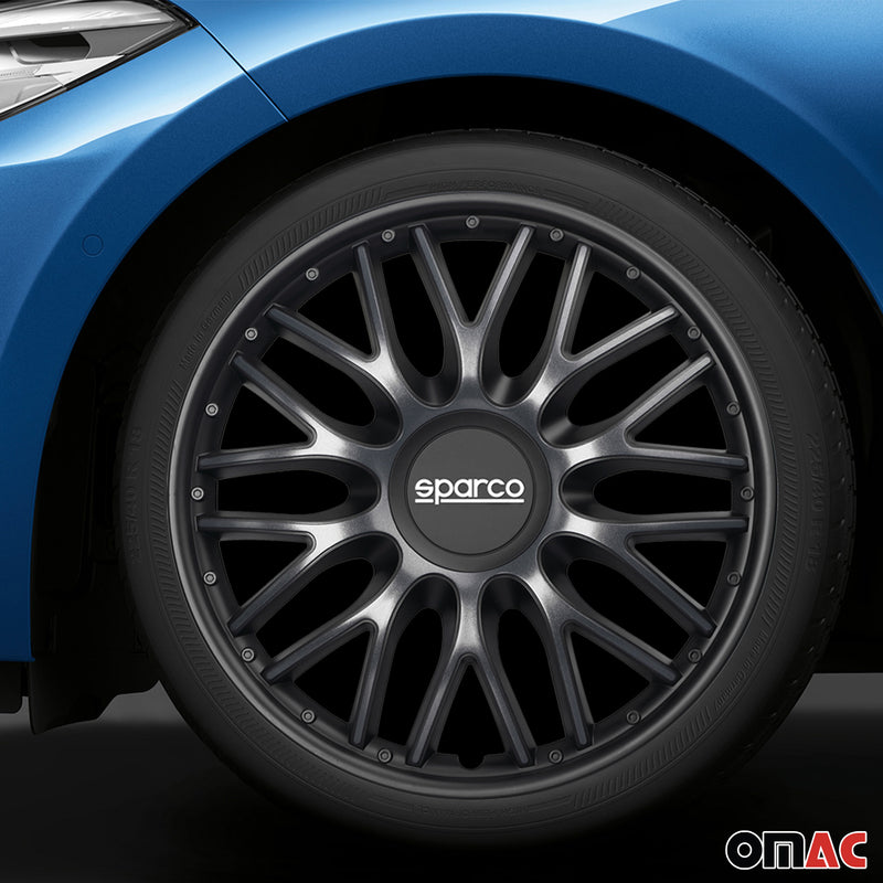 Coprimozzi Sparco 15 pollici Roma grigio nero 4 pezzi