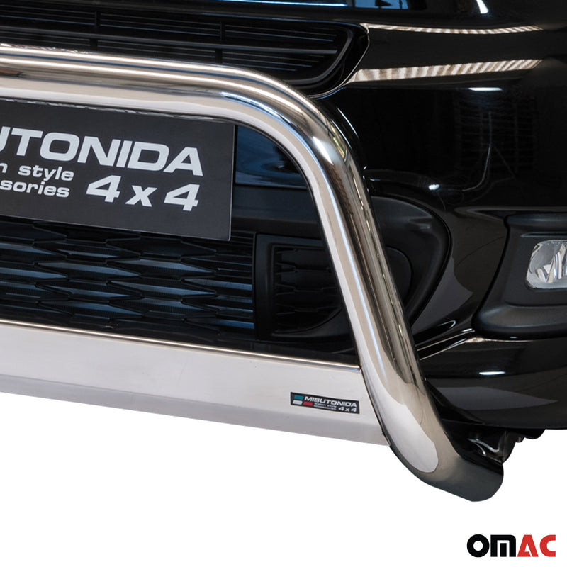 Protezione anteriore per Fiat 500X 2014-2018 ø63mm acciaio argento 