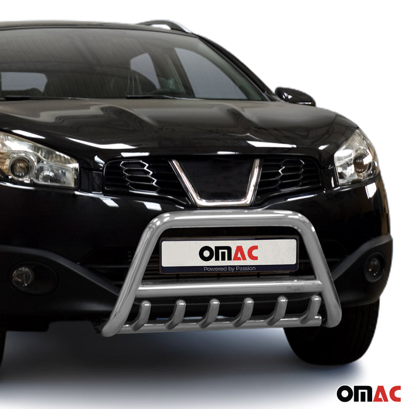 Protezione anteriore per Nissan Qashqai +2 2010-2013 ABE argento 