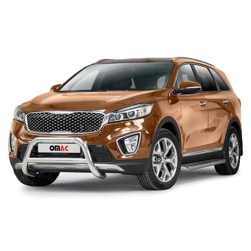Barra di protezione anteriore per Kia Sorento 2015-2018 in acciaio ABE argento 