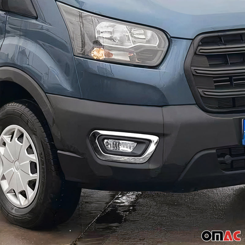 Cornice per fendinebbia per Ford Transit 2019-2025 in acciaio inox 2x 