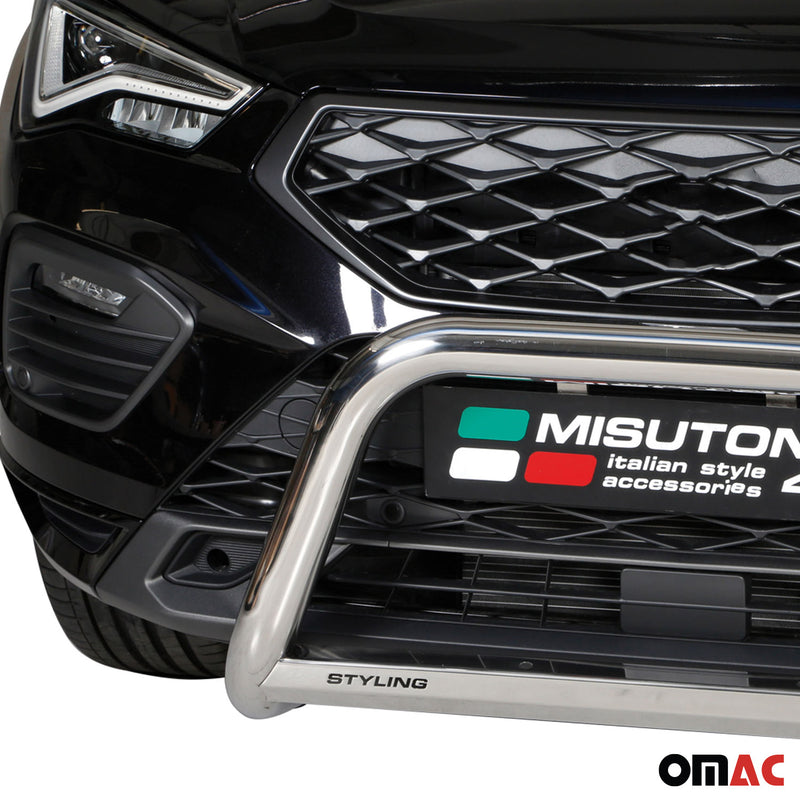 Protezione anteriore per Seat Ateca 2021-2025 ø63mm acciaio argento 