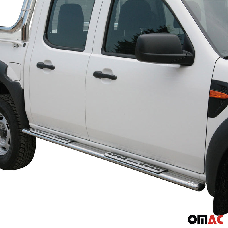 Minigonne laterali in acciaio per Ford Ranger Double Cab 2009-2011 Grigio