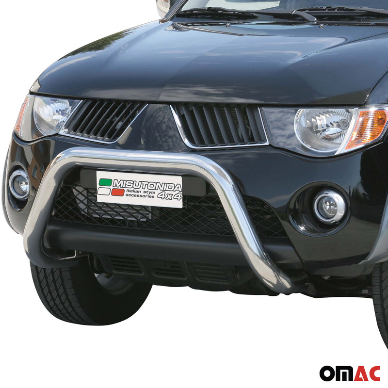 Protezione anteriore per Mitsubishi L200 2006-2009 ø76mm acciaio argento