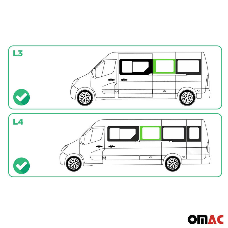 Finestrino laterale per Opel Movano 2010-2025 porta scorrevole sinistra L3 L4