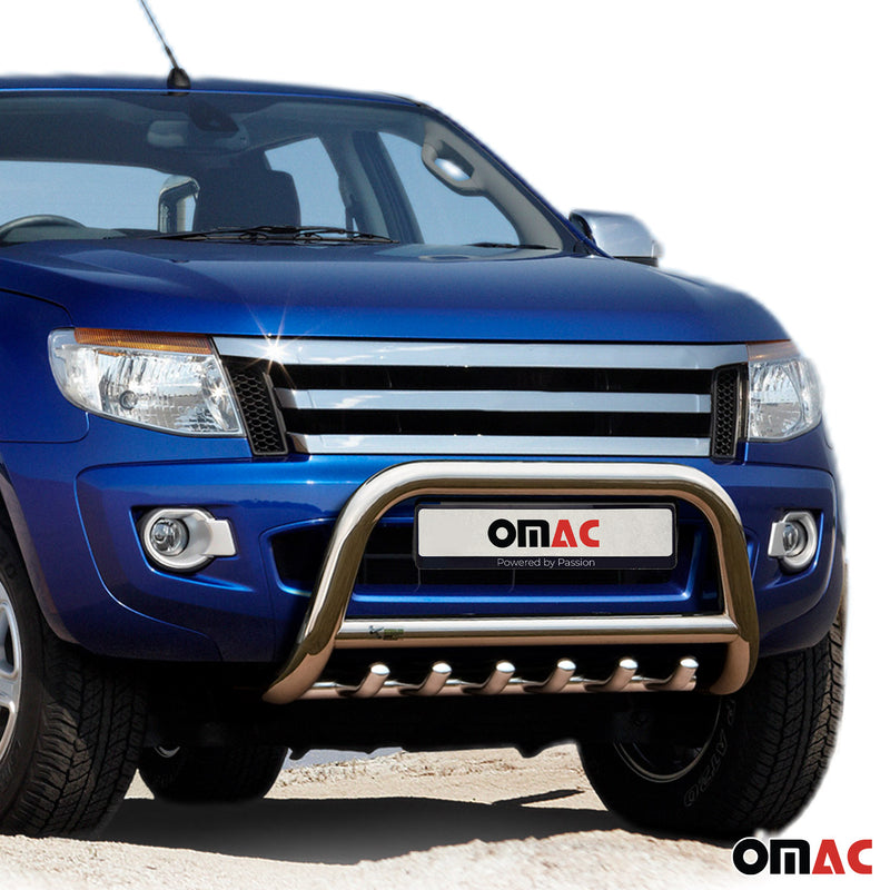 Protezione anteriore per Ford Ranger 2015-2025 con ABE acciaio argento