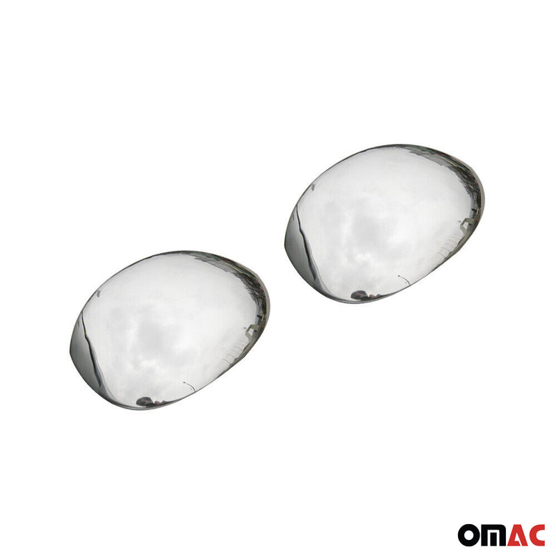 Calotte specchietti retrovisori per Peugeot 1007 2005-2009 in acciaio inox argento 2 pezzi