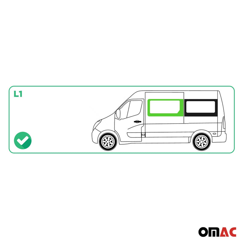 Vetro di sicurezza per finestrino laterale per Opel Movano 2010-2025 anteriore sinistro L1