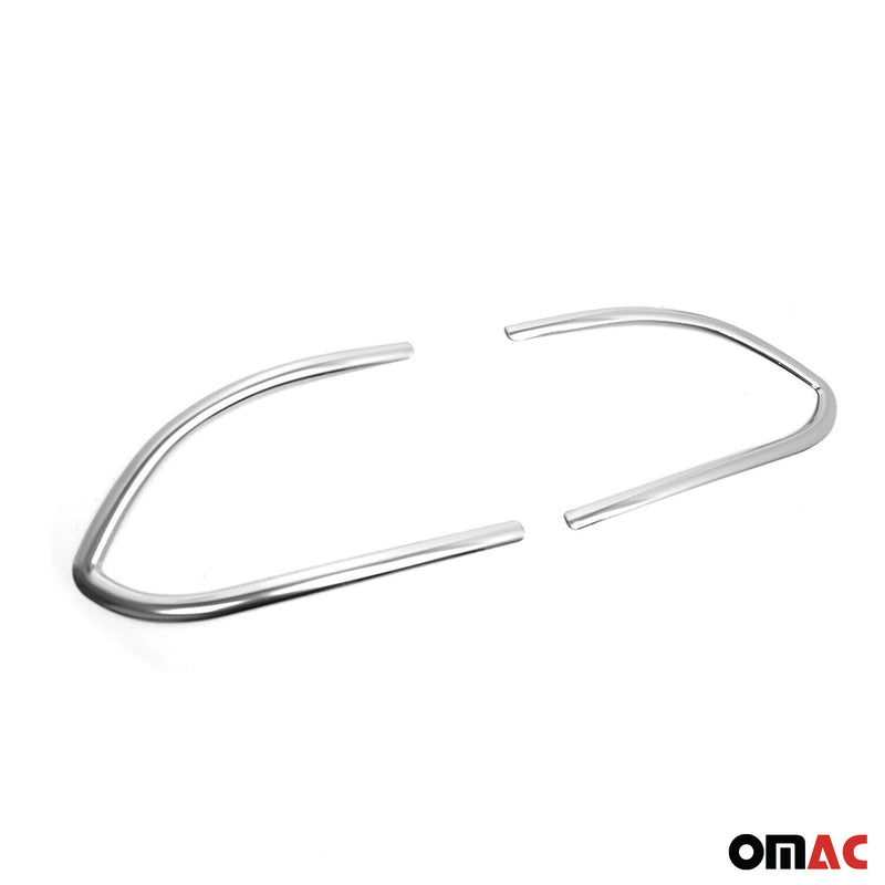 Cornice fendinebbia per Fiat 500X 2014-2024 in acciaio inox argento 2 pezzi