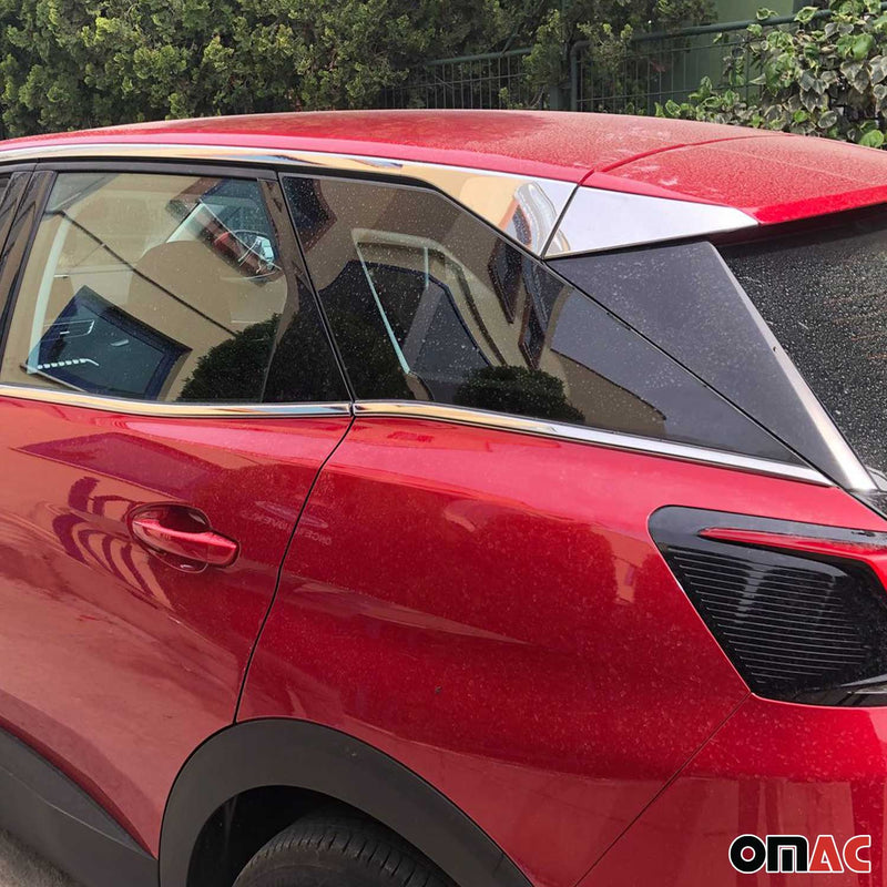 Listelli decorativi per finestrini per Peugeot 3008 2016-2025 in acciaio inox cromato 8 pezzi 